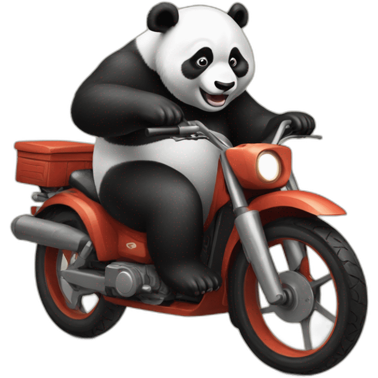 Panda riding a montable emoji