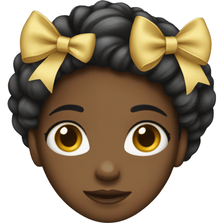 A black girl wearing a bow emoji