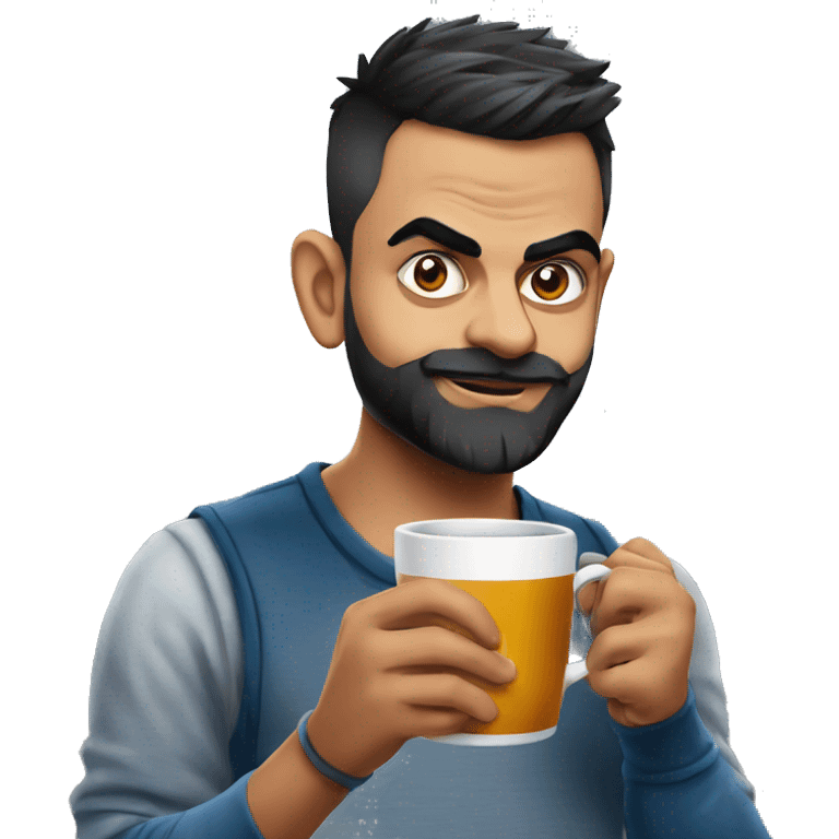 Virat Kohli drinking tea emoji