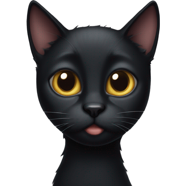 realistic, unnerving black cat named tony emoji