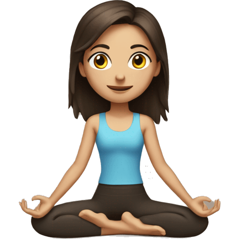 Brunette Girl yoga  emoji