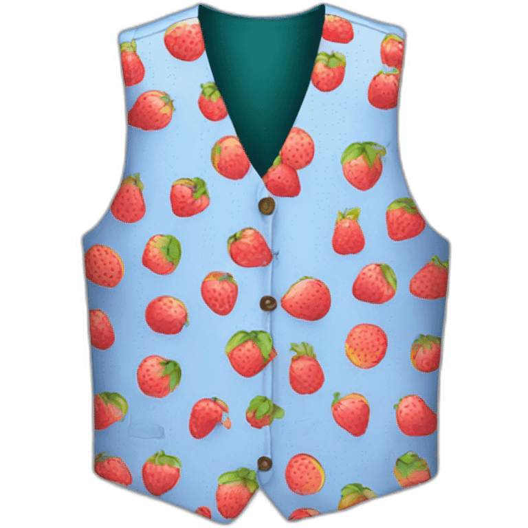 male vest displaying a fruit pattern emoji