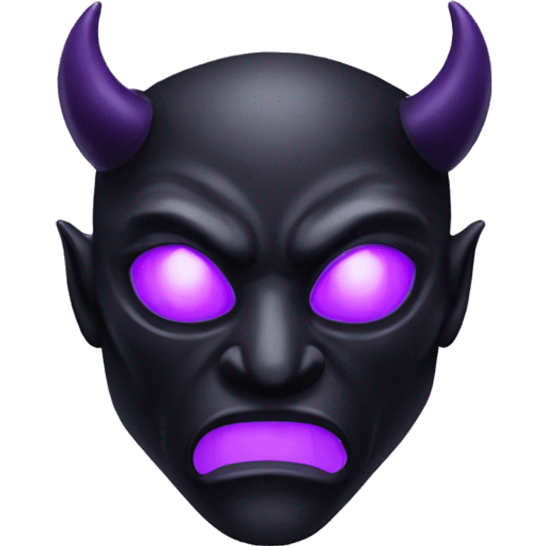 black demon mask with purple eyes emoji