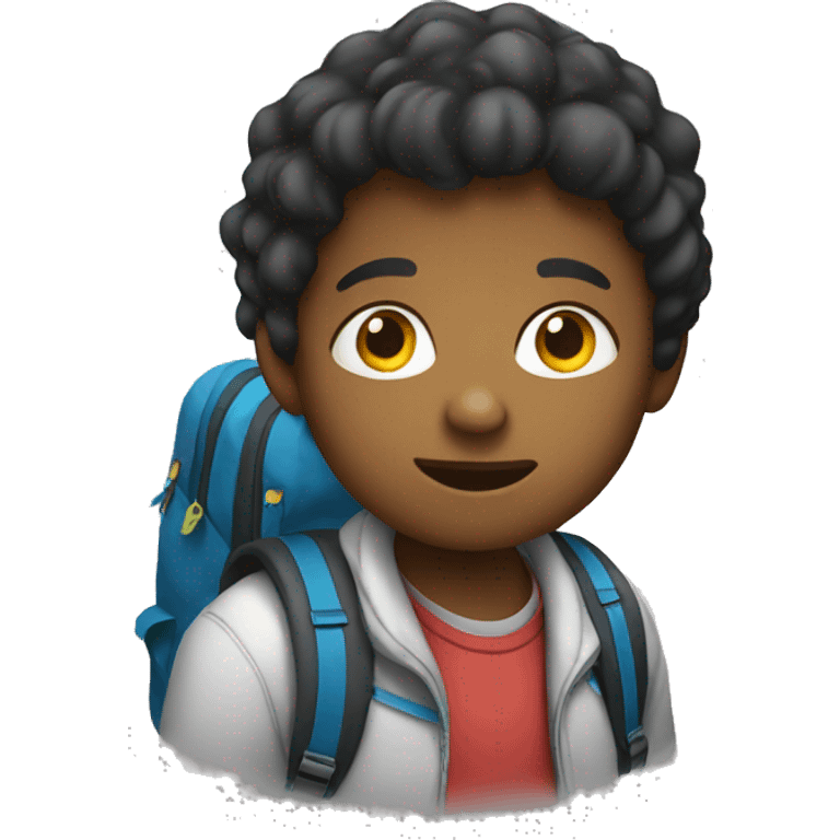 A child with a backpack emoji