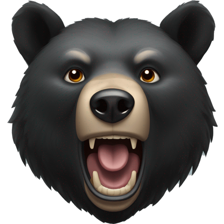 The fierce expression of a black bear  emoji