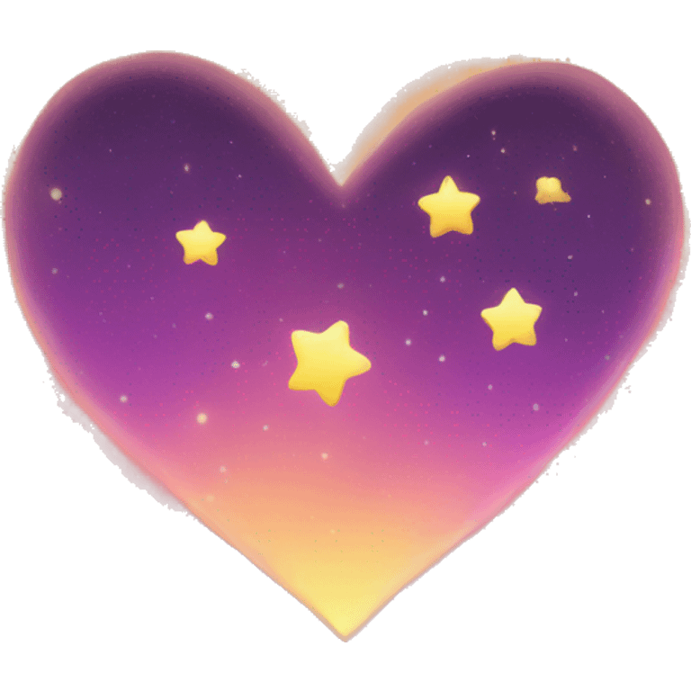 Vibrant heart with the night sky in it emoji