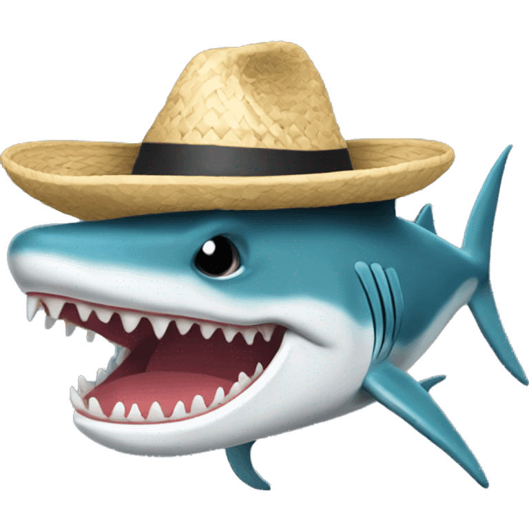 Tiburón con sombrero de copa emoji