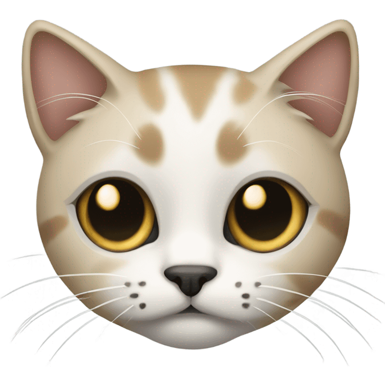  dark beige and white Cat with black spot near the nose emoji