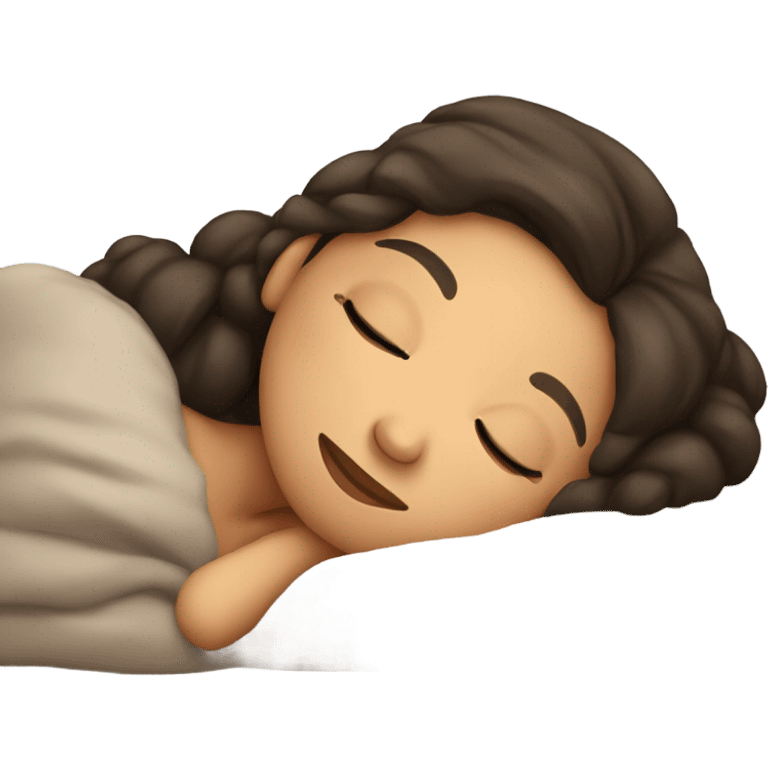 brunette girl sleeping cozy emoji