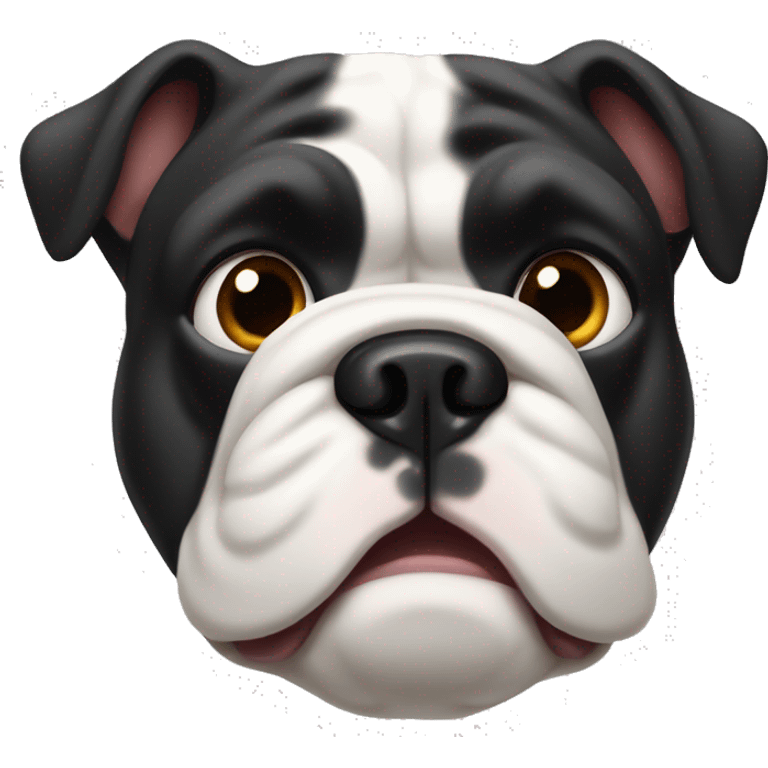 bulldog francés negro y blanco  emoji