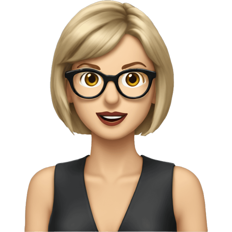 Taylor swift wearing glasses singing with George Clooney  emoji