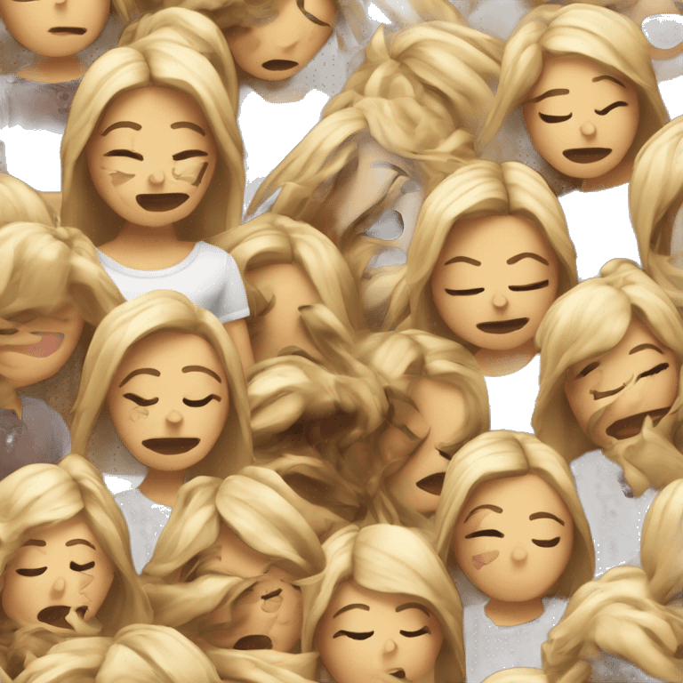 Chica durmiendo cabello rubio y camisa café emoji