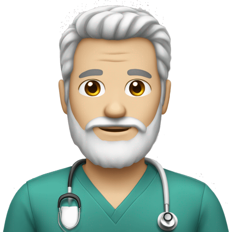 White skin, beard, doctor  emoji