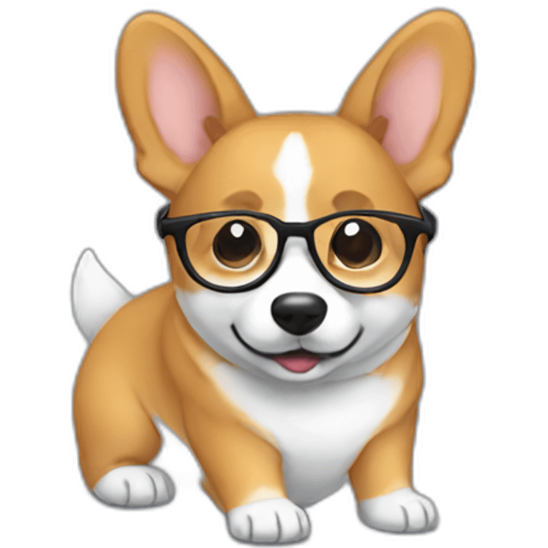 Corgy with glasses and shirt emoji