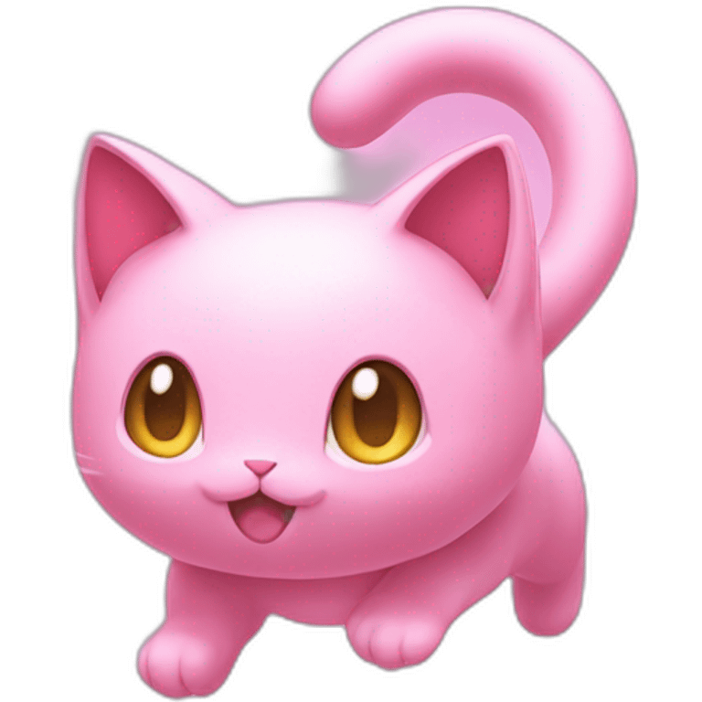 pink mew pokemon levitating emoji