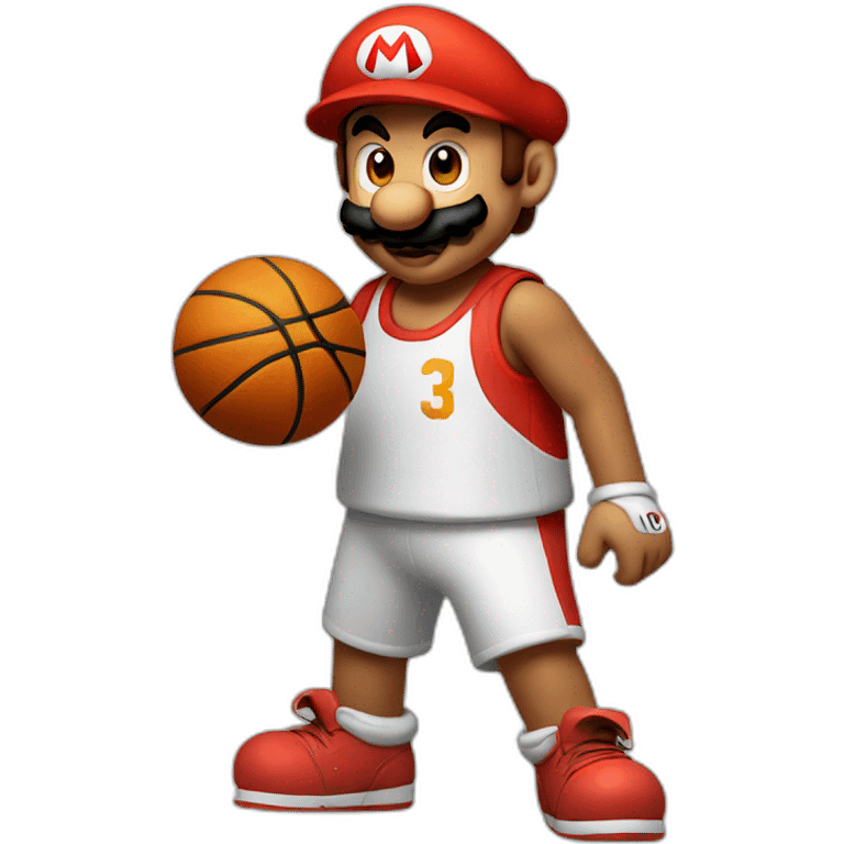 Mario doing basketball emoji