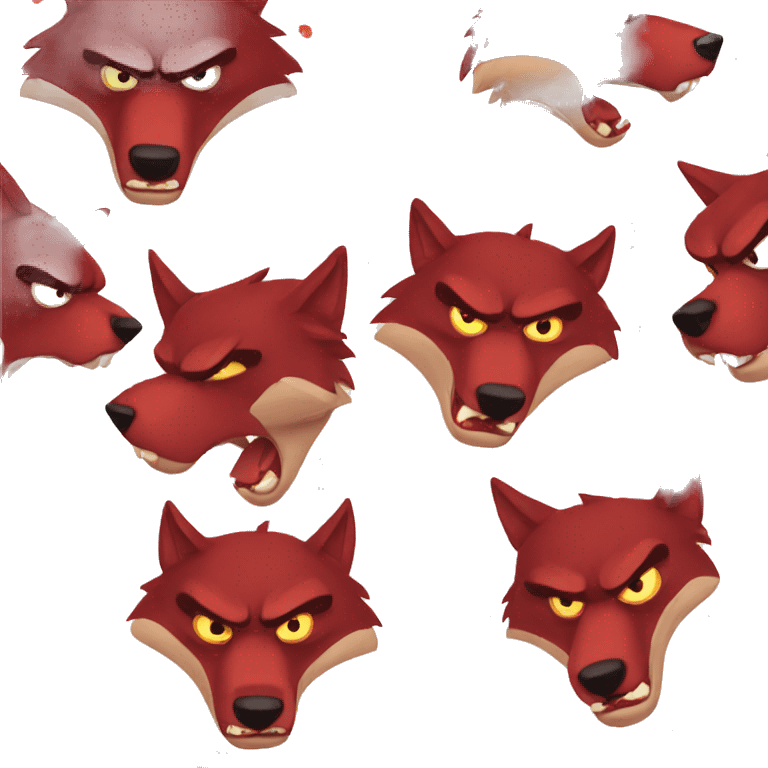 Red angry wolf emoji