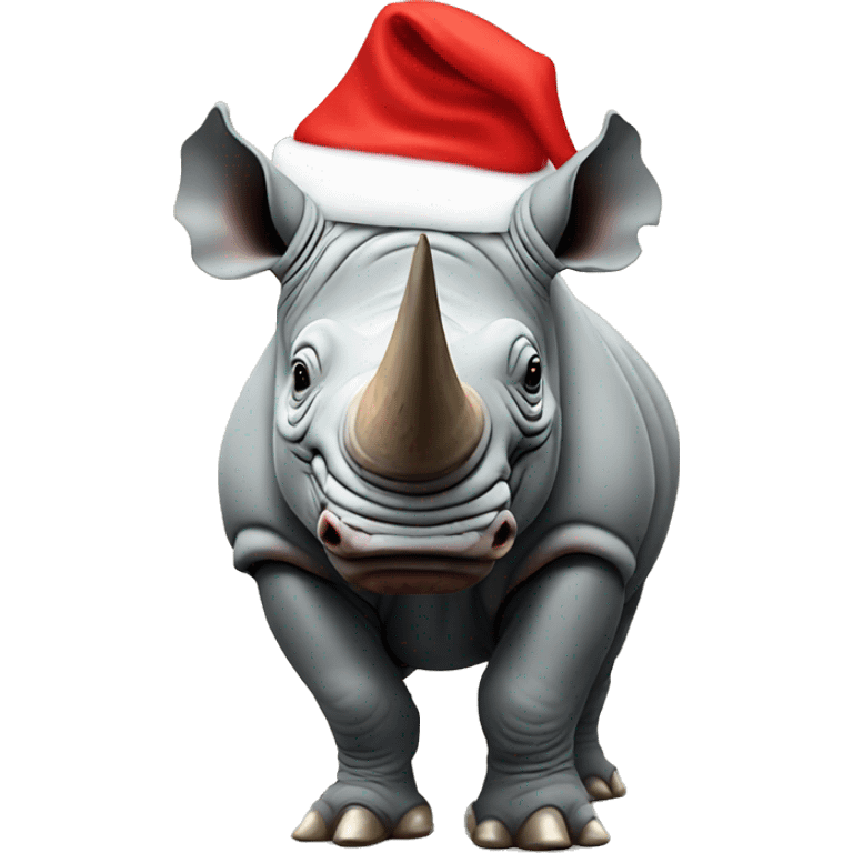 rhino with santa hat emoji