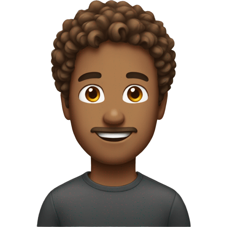 emoji of guy with brown curly hair emoji