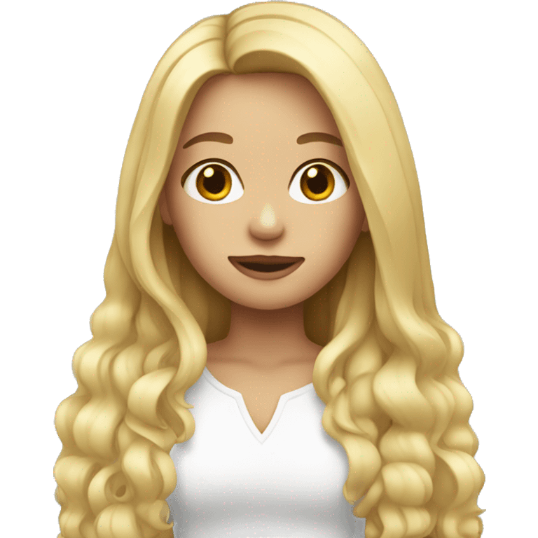 Blonde girl with long hair  emoji