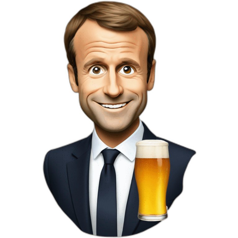 Emmanuel Macron beer emoji