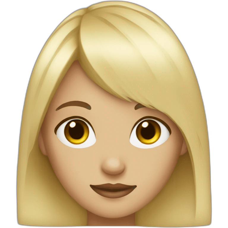 Gray eyes blonde girl bangs emoji