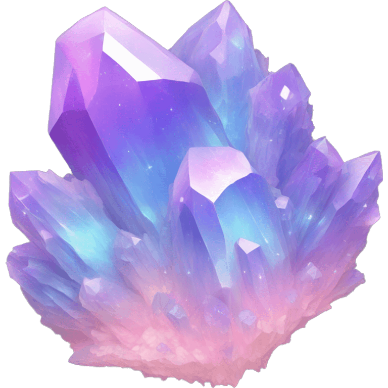 Pastel iridescent nebula crystal cluster emoji