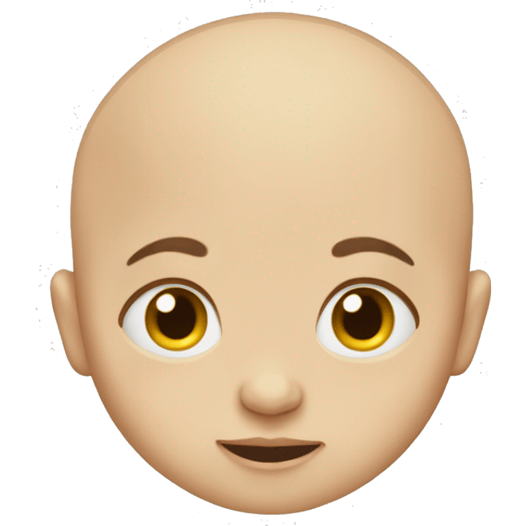 Bald baby with four hairs emoji