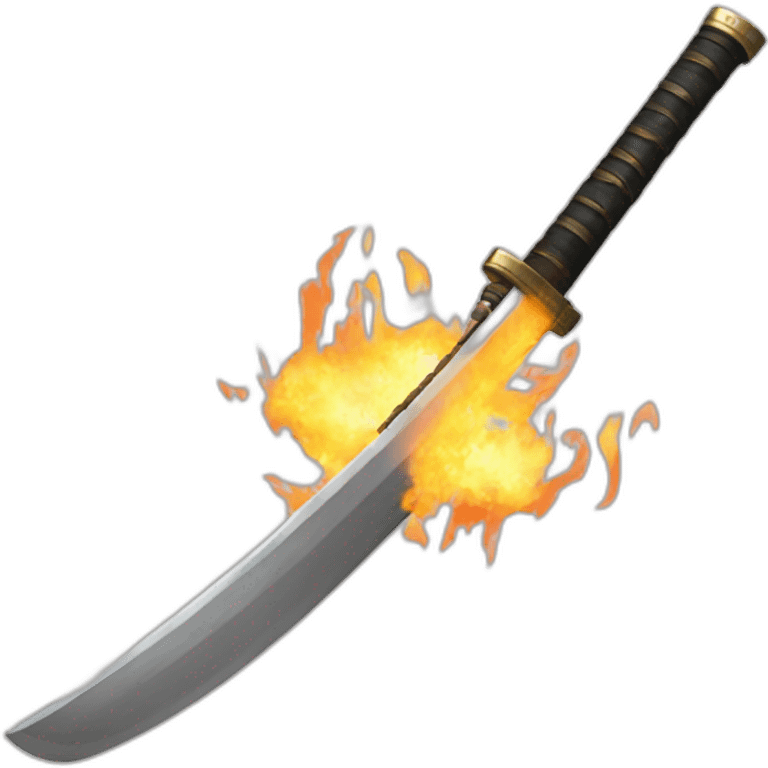 katana en feu emoji