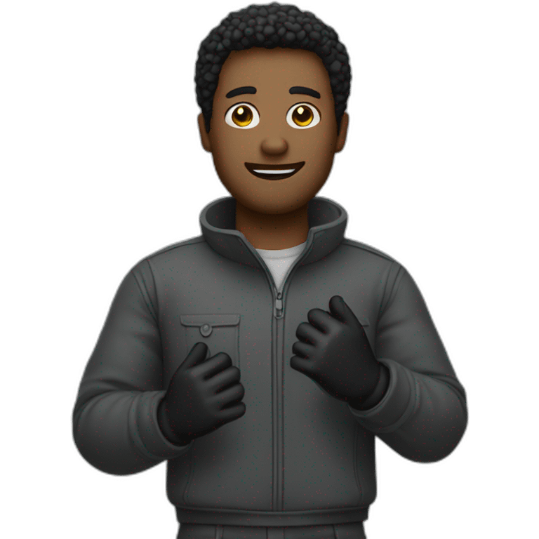 man wearing gloves full body emoji