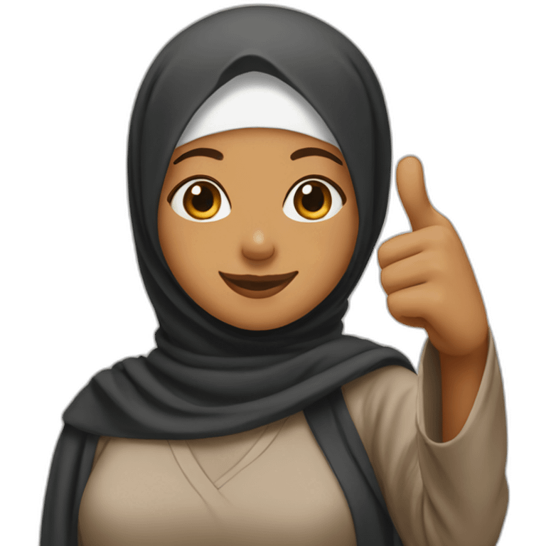 hijab brown thumbs up emoji