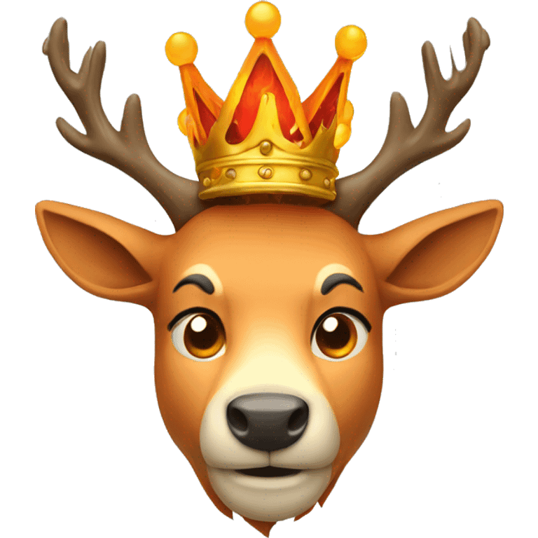 A stag in a crown of fire emoji