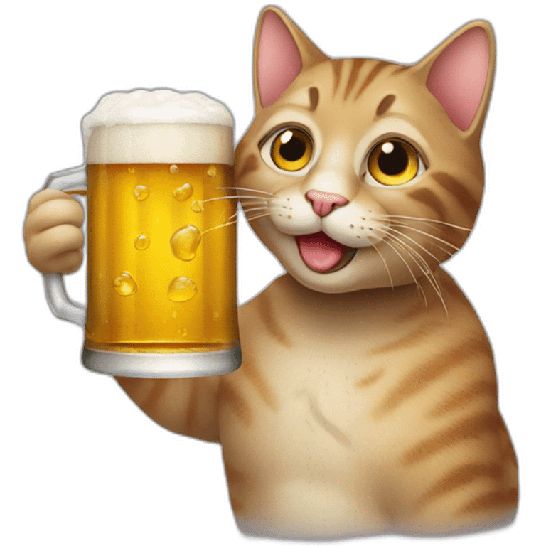 cat drink biere emoji