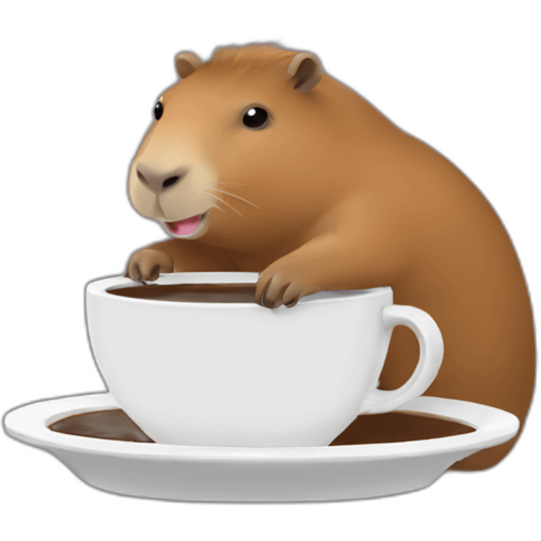 Capybara drinking coffee emoji