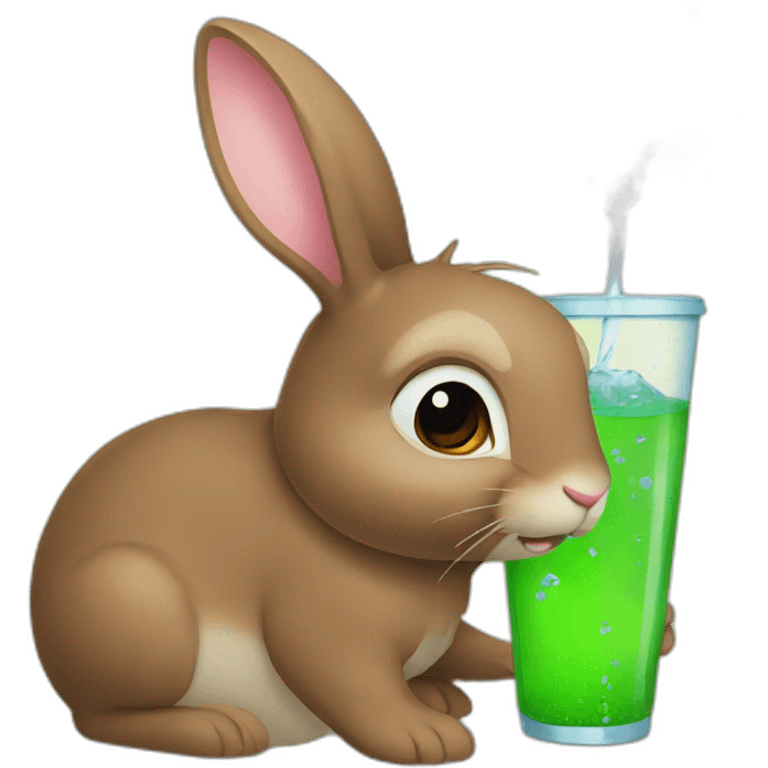 Brown Bunny face drink water emoji