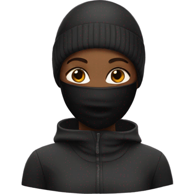 Black girl with ski mask emoji