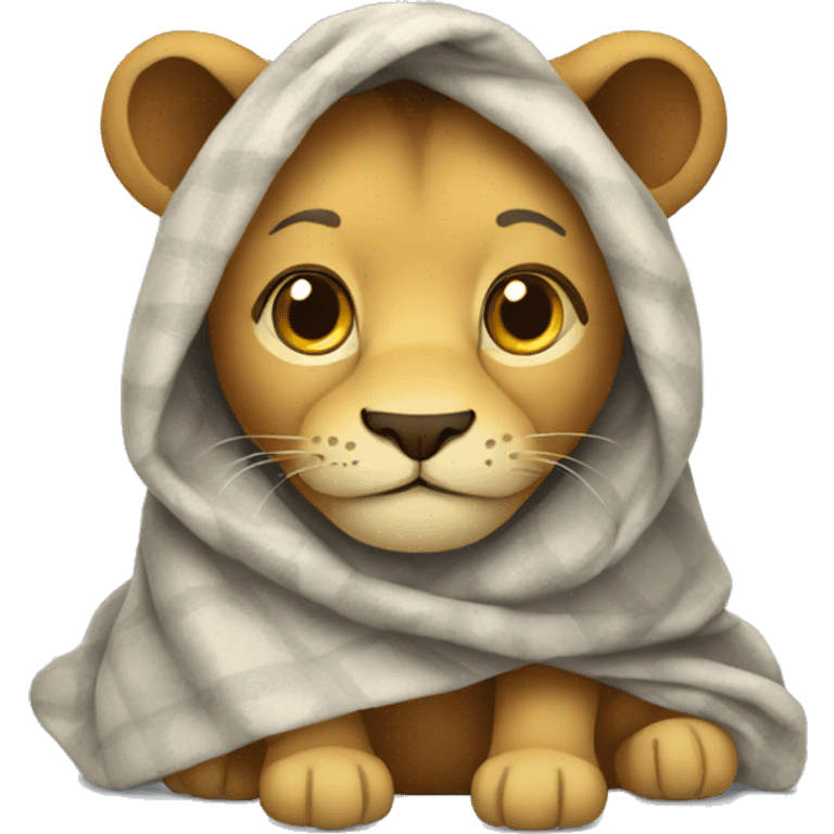 lion wrapped in blanket emoji