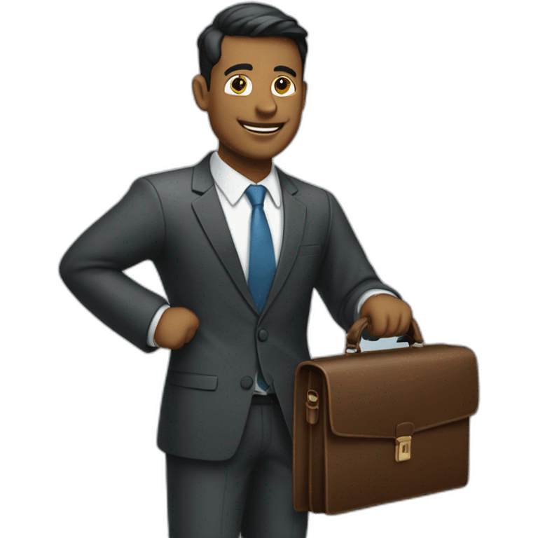 Business man holding briefcase  emoji