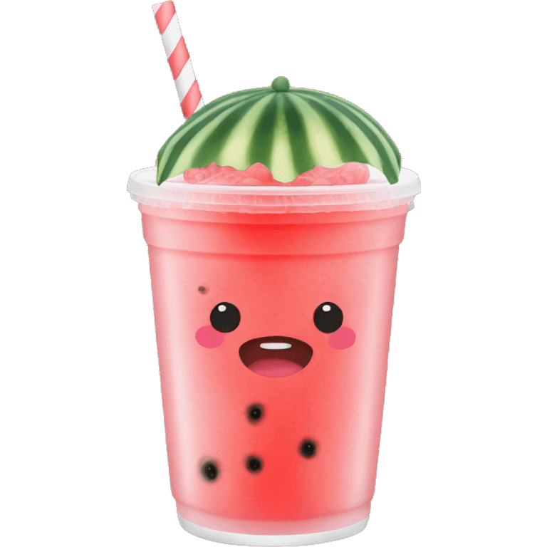 Watermelon bubble tea emoji