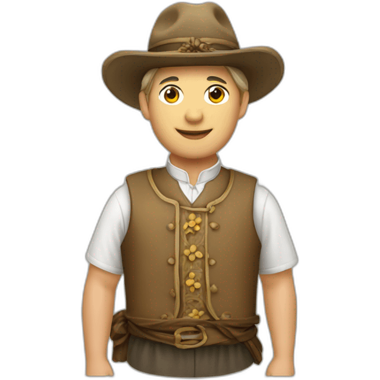 Swiss yang man in tracht suit with hat emoji