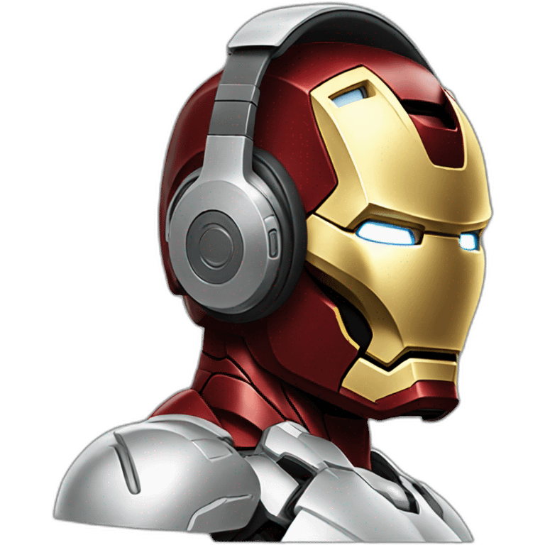 Ironman using headphones  emoji