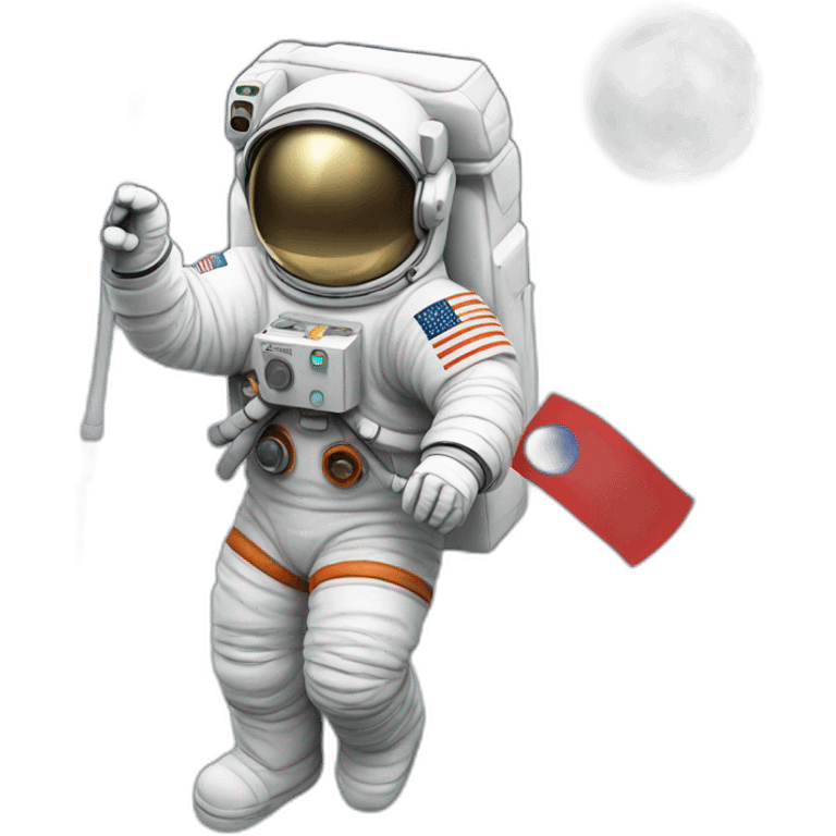 astronaut-on-a-moon-with-south-korea-flag emoji