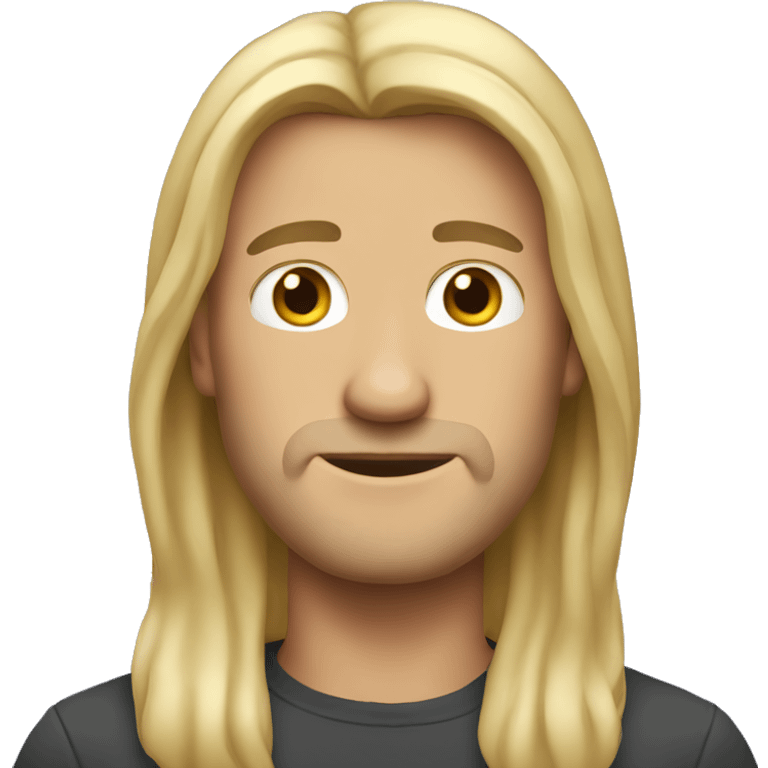 man with long blond hair with no beard emoji