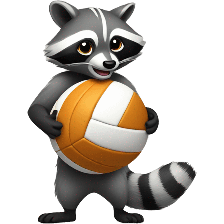 Raccoon playing volleyball  emoji