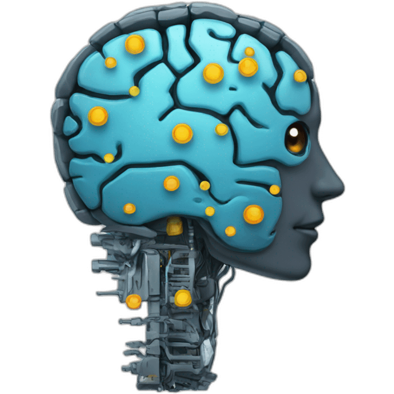 AI  robot brain profile  emoji