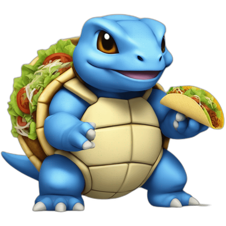 Blastoise with a taco emoji