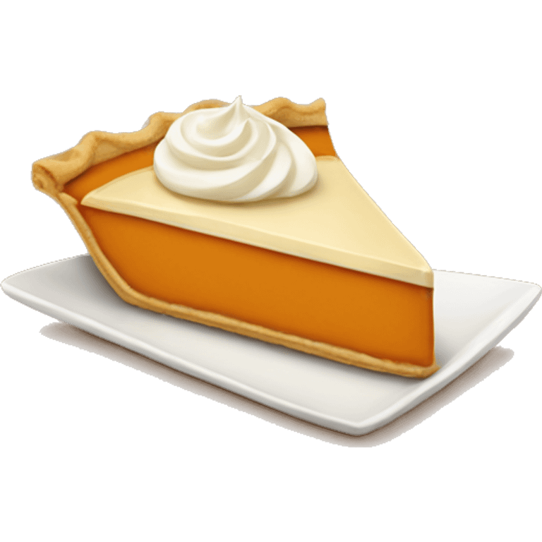 Slice of pumpkin pie with cream emoji