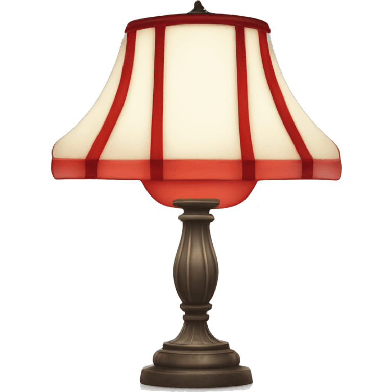 Tiffany lamp in red and white emoji