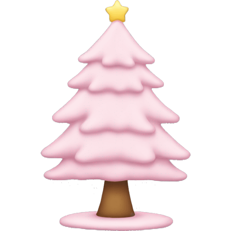 Pastel pink Christmas tree emoji