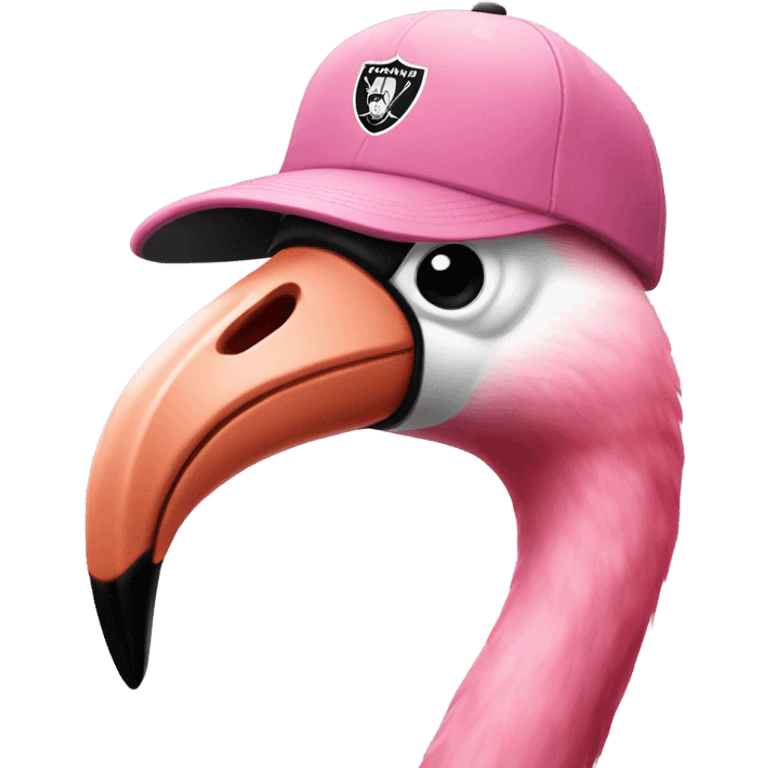 Flamingo wearing Raiders hat emoji